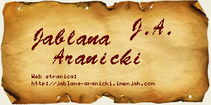 Jablana Aranicki vizit kartica